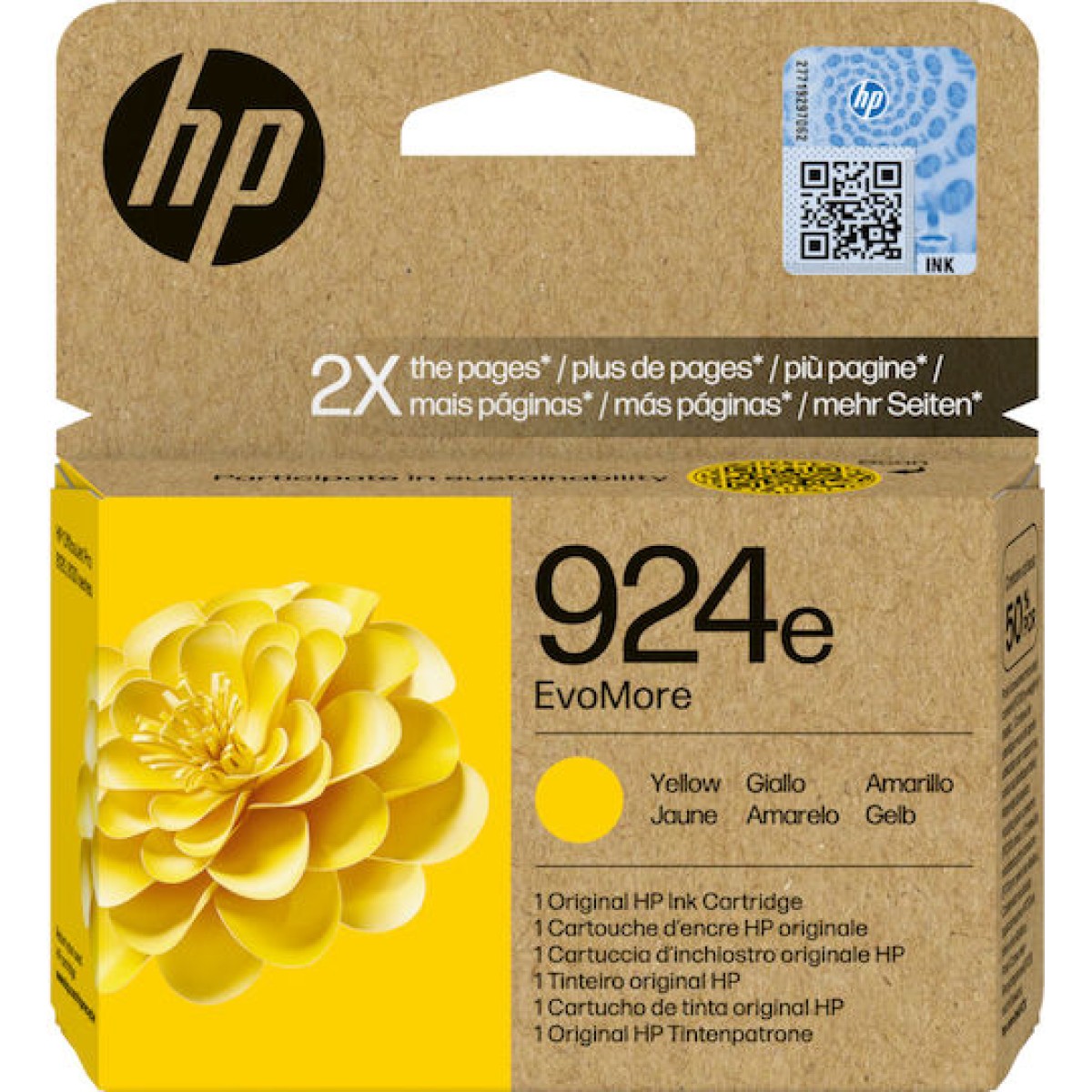HP 924e EvoMore Γνήσιο Μελάνι Εκτυπωτή InkJet Κίτρινο (4K0U9NE)