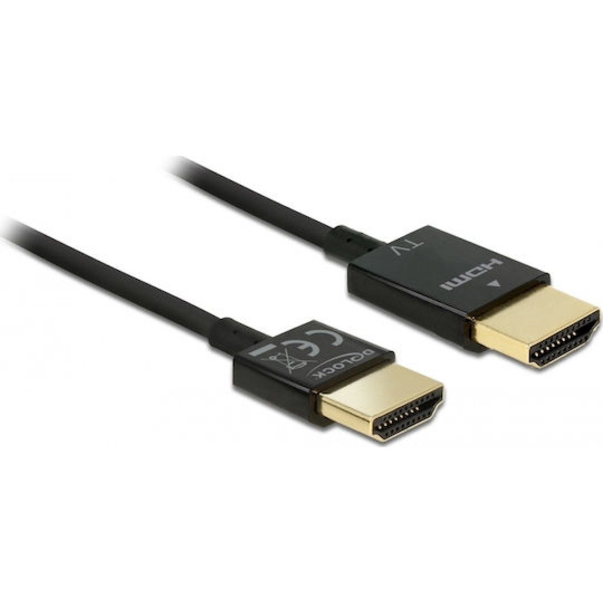 DeLock HDMI 2.0 Cable HDMI male - HDMI male 3m Μαύρο