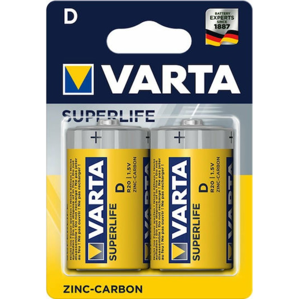Varta Superlife Μπαταρίες Zinc D 1.5V 2τμχ