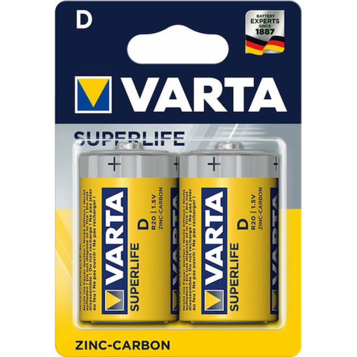 VARTA μπαταρίες Zinc Carbon Super Heavy Duty, D/R20P, 1.5V, 2τμχ