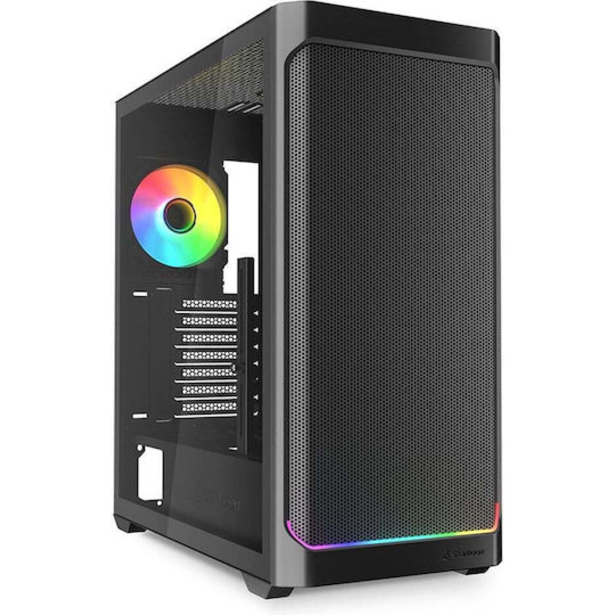 Sharkoon AK4W RGB Strip Gaming Midi Tower Κουτί Υπολογιστή με Πλαϊνό Παράθυρο Μαύρο