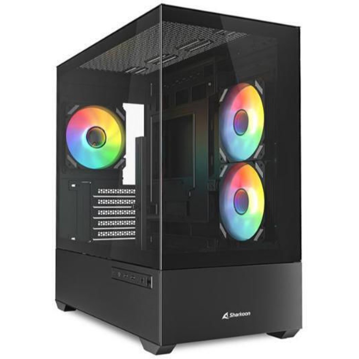Sharkoon MK6 RGB Micro Tower Κουτί Υπολογιστή με Πλαϊνό Παράθυρο Μαύρο