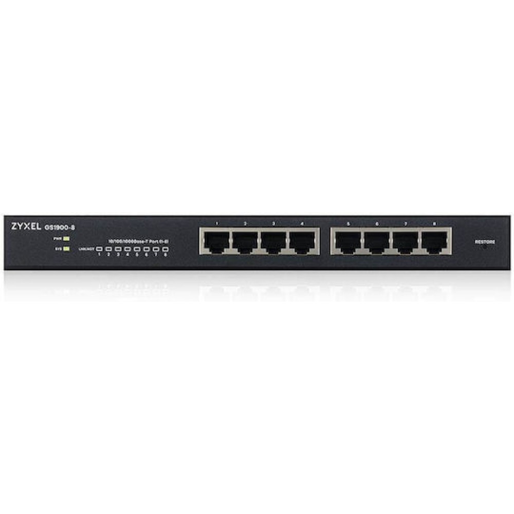 Zyxel GS1900-8 Managed L2 Switch με 8 Θύρες Gigabit (1Gbps) Ethernet