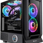 Thermaltake Ceres 350 MX Midi Tower Κουτί Υπολογιστή με Πλαϊνό Παράθυρο και RGB Φωτισμό Μαύρο