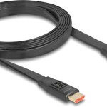 DeLock HDMI 2.1 Flat Cable HDMI male - HDMI male 2m Μαύρο