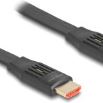 DeLock HDMI 2.1 Flat Cable HDMI male - HDMI male 2m Μαύρο