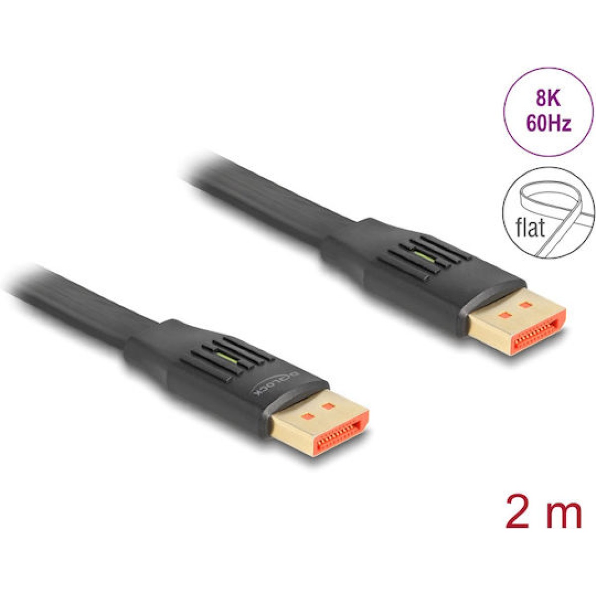 DeLock Cable DisplayPort male - DisplayPort male 2m Μαύρο (81006)