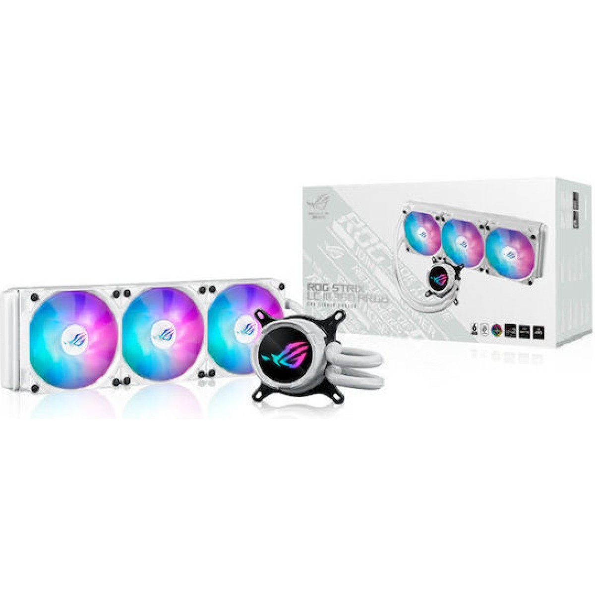 Asus ROG Strix LC III 360 (v1) Υδρόψυξη Επεξεργαστή Τριπλού Ανεμιστήρα 120mm για Socket AM4/AM5/1700/1200 με ARGB Φωτισμό Λευκή