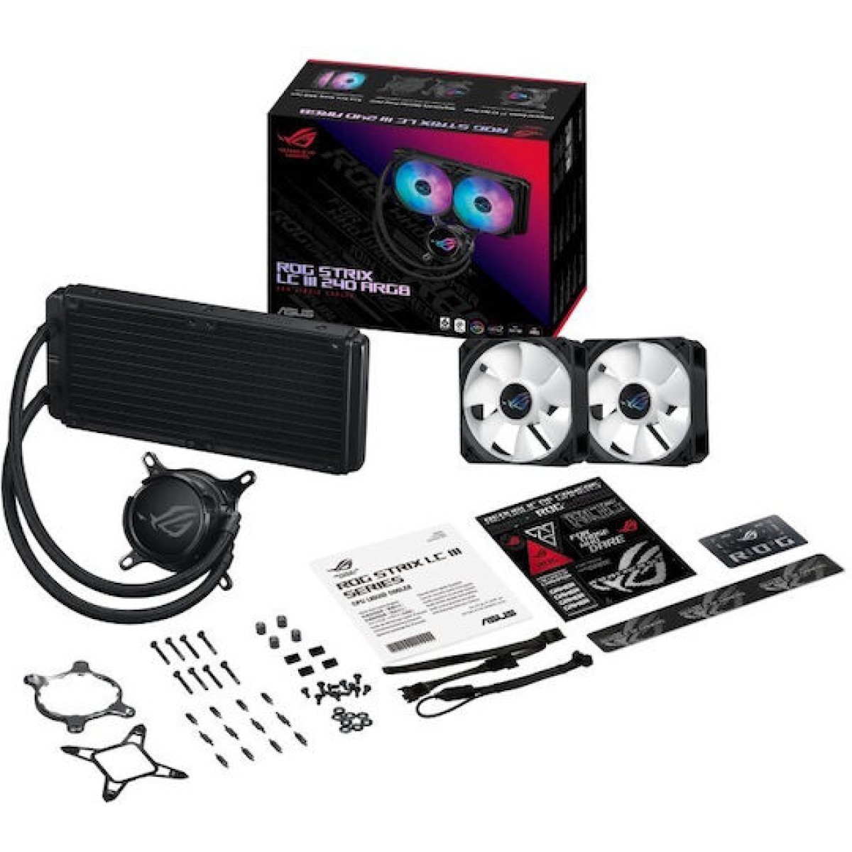Asus ROG Strix LC III 240 (v1) Υδρόψυξη Επεξεργαστή Διπλού Ανεμιστήρα 120mm για Socket AM4/AM5/1700/1200 με ARGB Φωτισμό