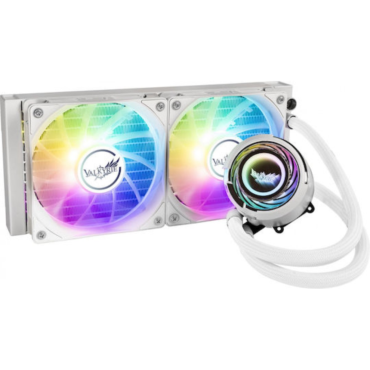 Valkyrie Jarn 240 ARGB Υδρόψυξη Επεξεργαστή Διπλού Ανεμιστήρα 120mm για Socket AM4/AM5/1700/1200/115x Λευκή