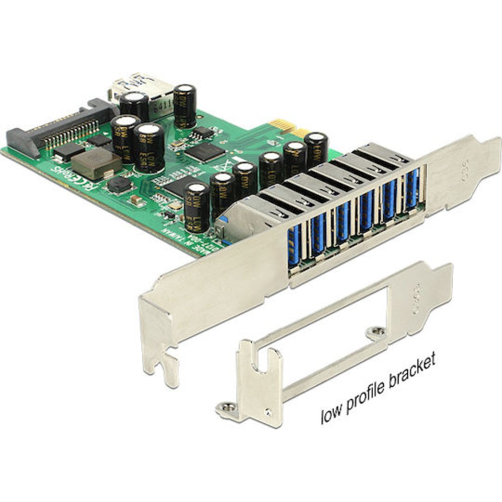 DeLock Κάρτα PCIe σε 6 εξωτερικές και 1 εσωτερική θύρα USB 3.0
