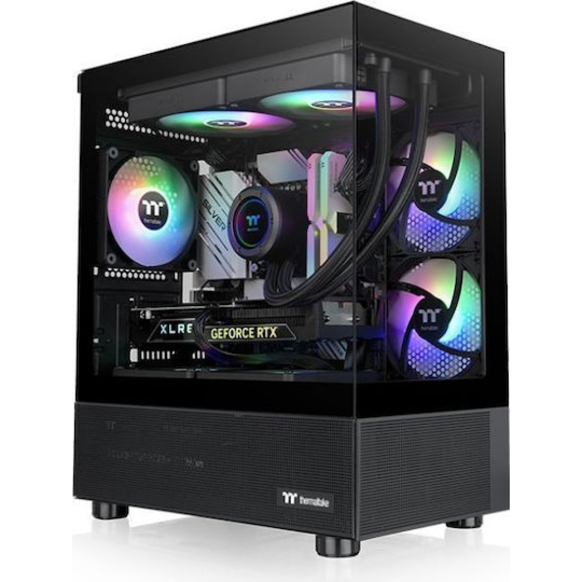 Thermaltake View 170 TG Gaming Micro Tower Κουτί Υπολογιστή με Πλαϊνό Παράθυρο και RGB Φωτισμό Μαύρο