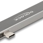 DeLock USB 3.0 Hub 4 Θυρών με σύνδεση USB-C Γκρι