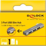 DeLock USB 3.0 Hub 4 Θυρών με σύνδεση USB-C Γκρι