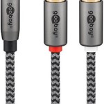 Goobay Καλώδιο 3.5mm male - 2x RCA male Γκρι 1m (65285)