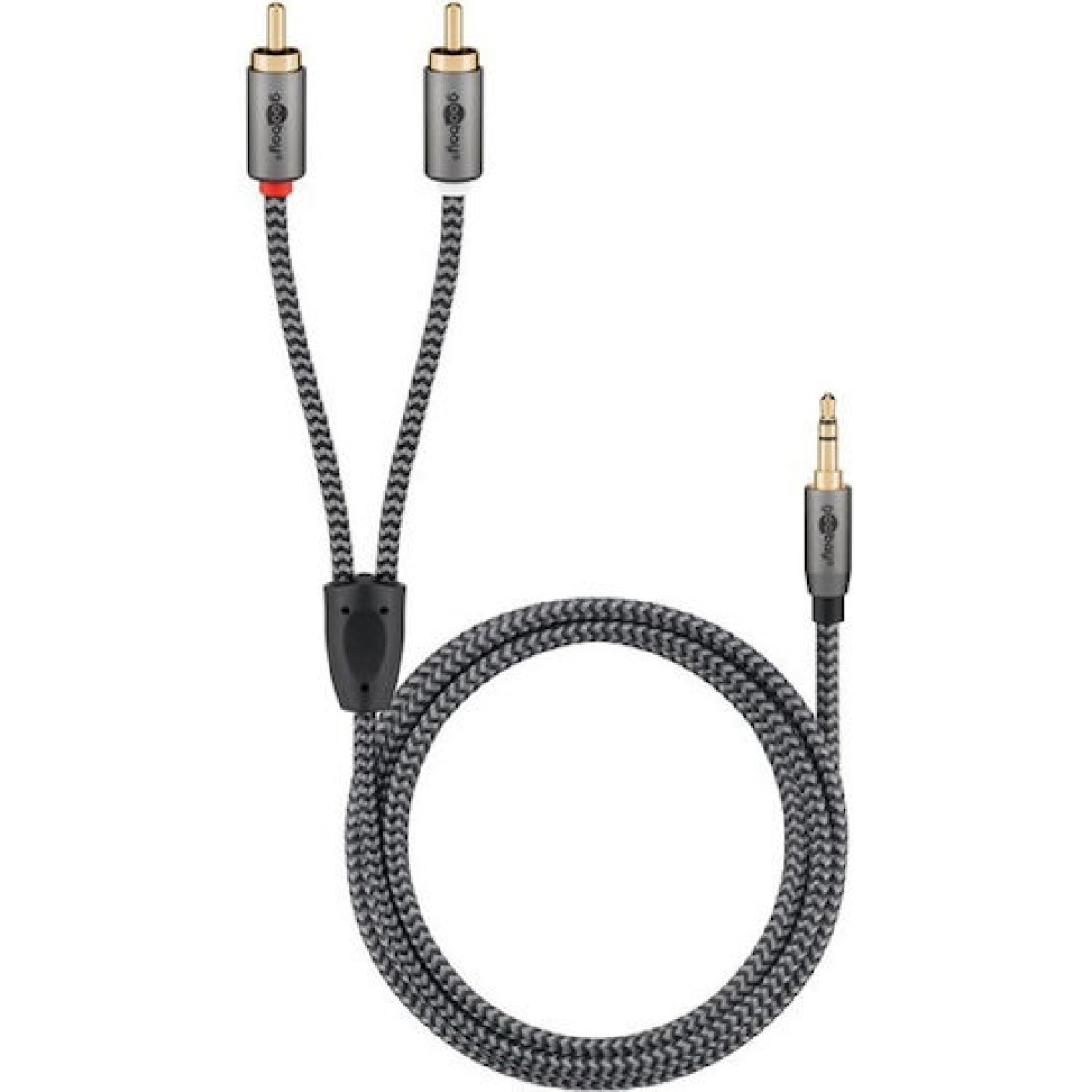 Goobay Καλώδιο 3.5mm male - 2x RCA male Μαύρο 2m (65288)
