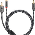 Goobay Καλώδιο 3.5mm male - 2x RCA male Μαύρο 2m (65288)