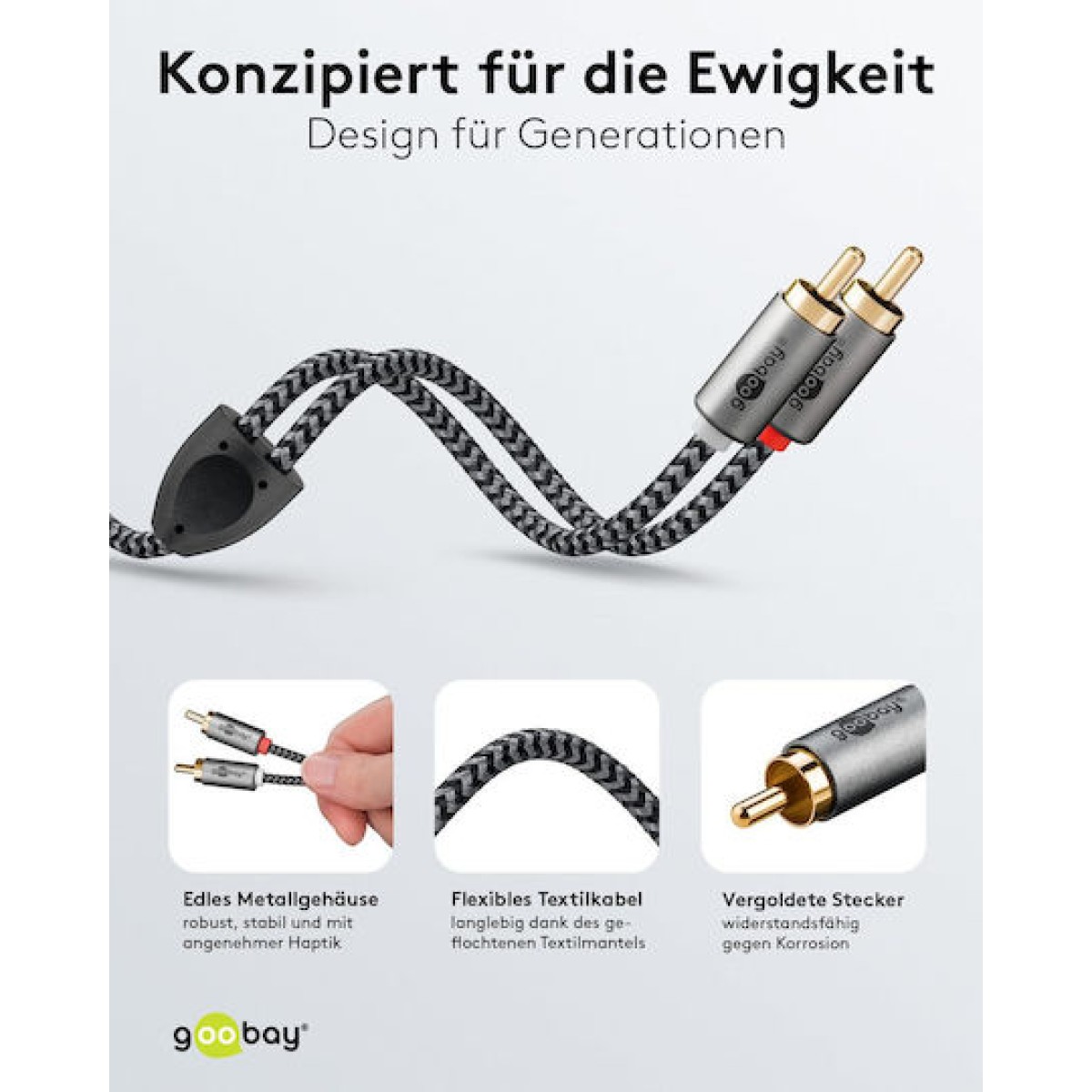 Goobay Cable 2x RCA male - 2x RCA male 5m 65295