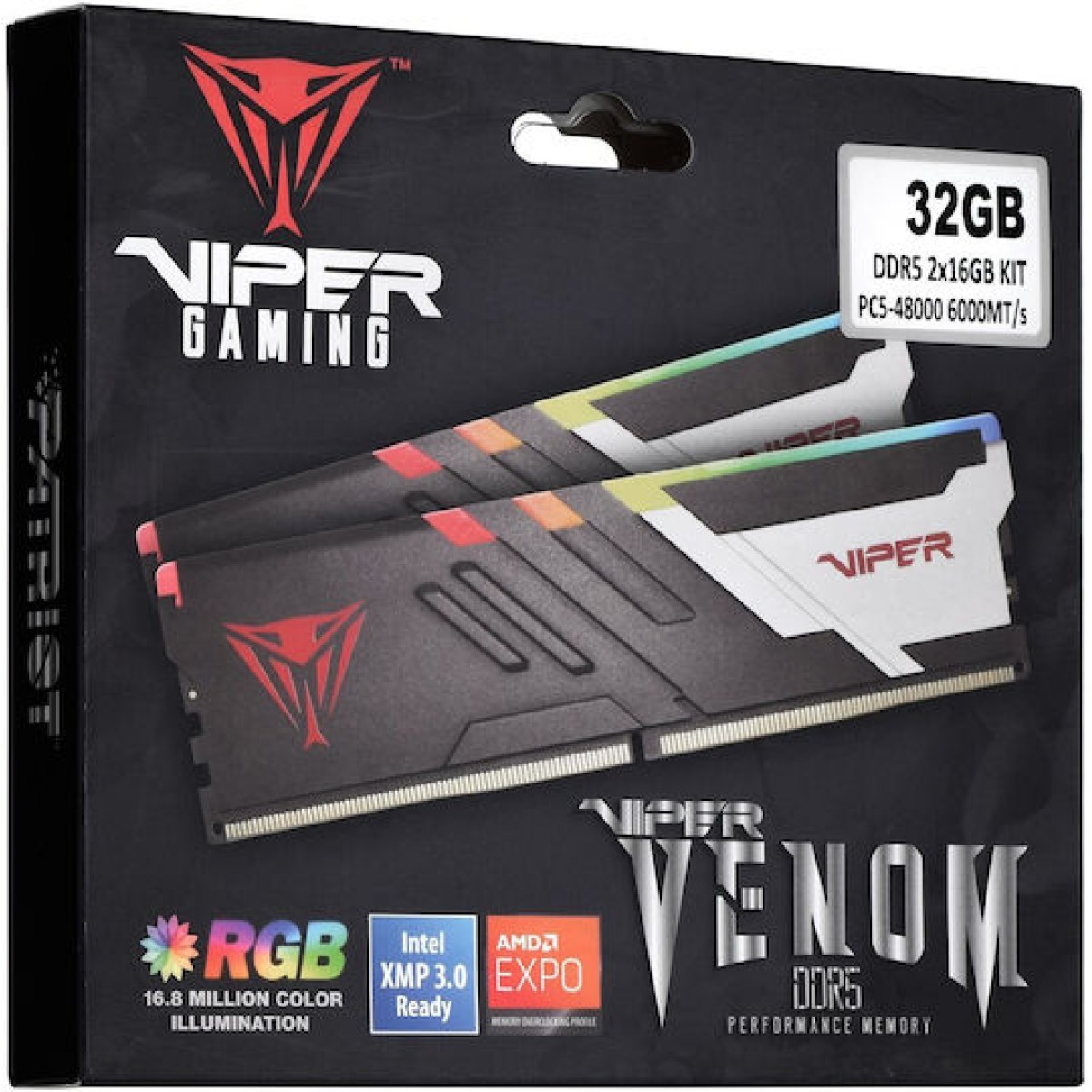 Patriot Viper Venom RGB DDR5 32GB RAM με 2x16GB Modules και Ταχύτητα 6000 για Desktop