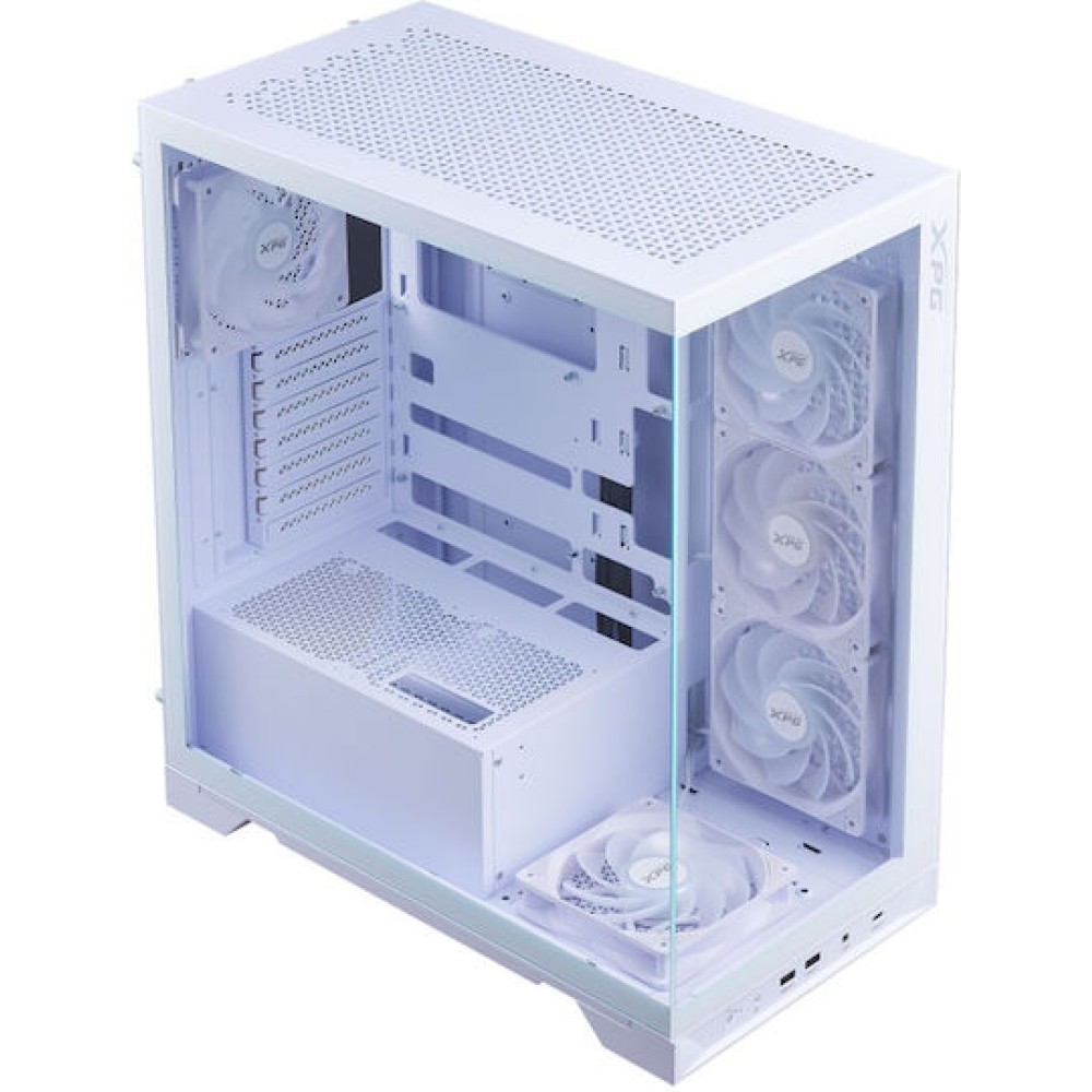Adata Invader X BTF Midi Tower Κουτί Υπολογιστή με Πλαϊνό Παράθυρο Λευκό