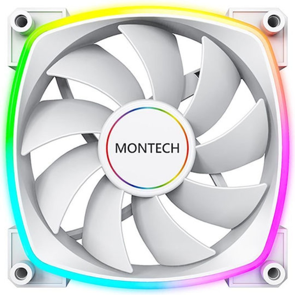 Montech AX140 Case Fan με ARGB Φωτισμό και Σύνδεση 4-Pin PWM Λευκό