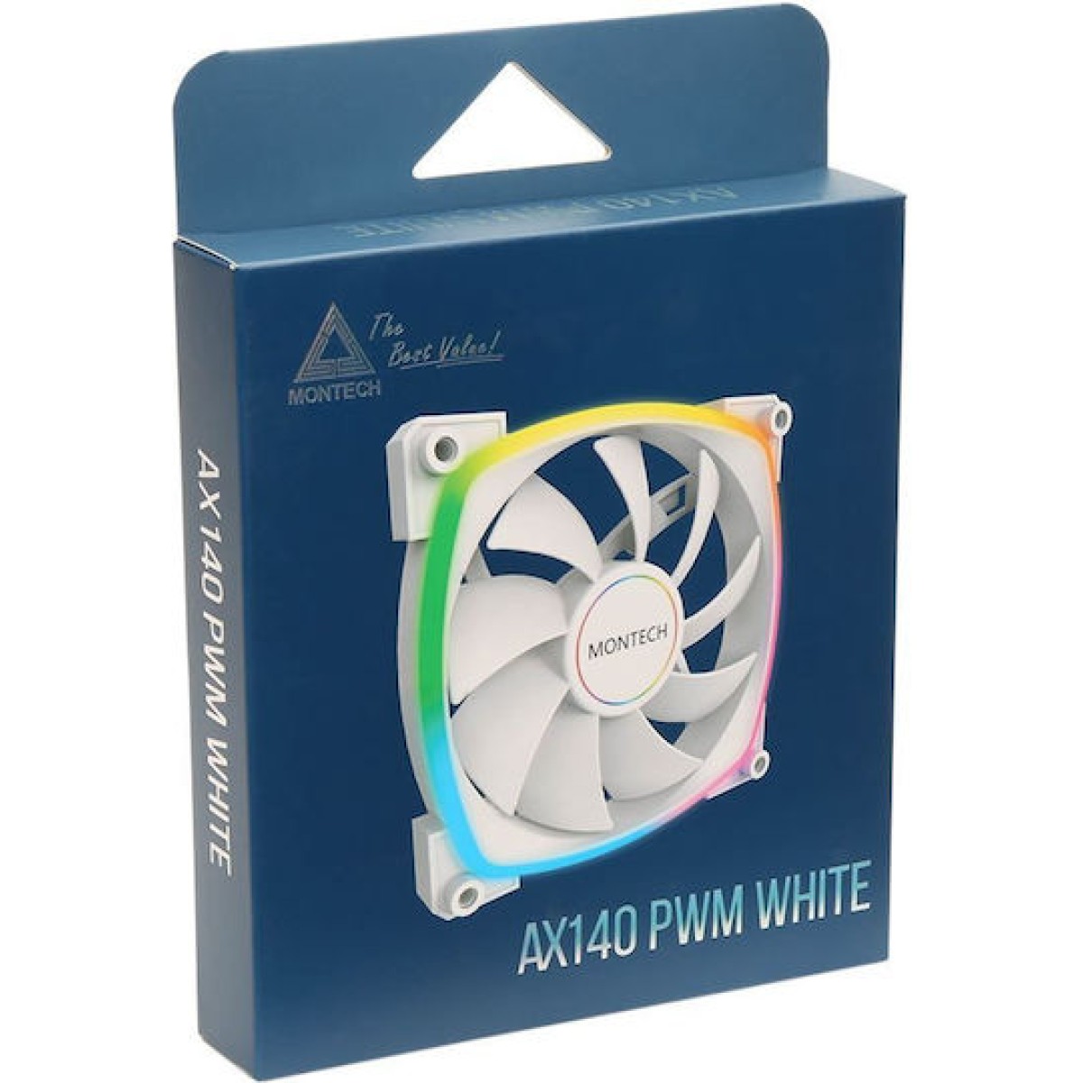 Montech AX140 Case Fan με ARGB Φωτισμό και Σύνδεση 4-Pin PWM Λευκό