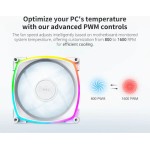 Montech RX120 Case Fan με ARGB Φωτισμό και Σύνδεση 4-Pin PWM Λευκό