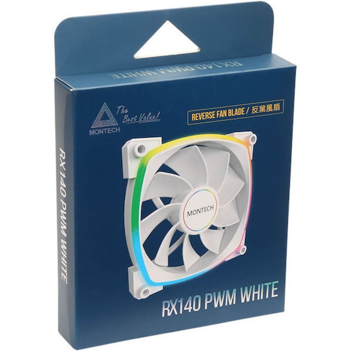 Montech RX140 Case Fan με ARGB Φωτισμό και Σύνδεση 4-Pin PWM Λευκό
