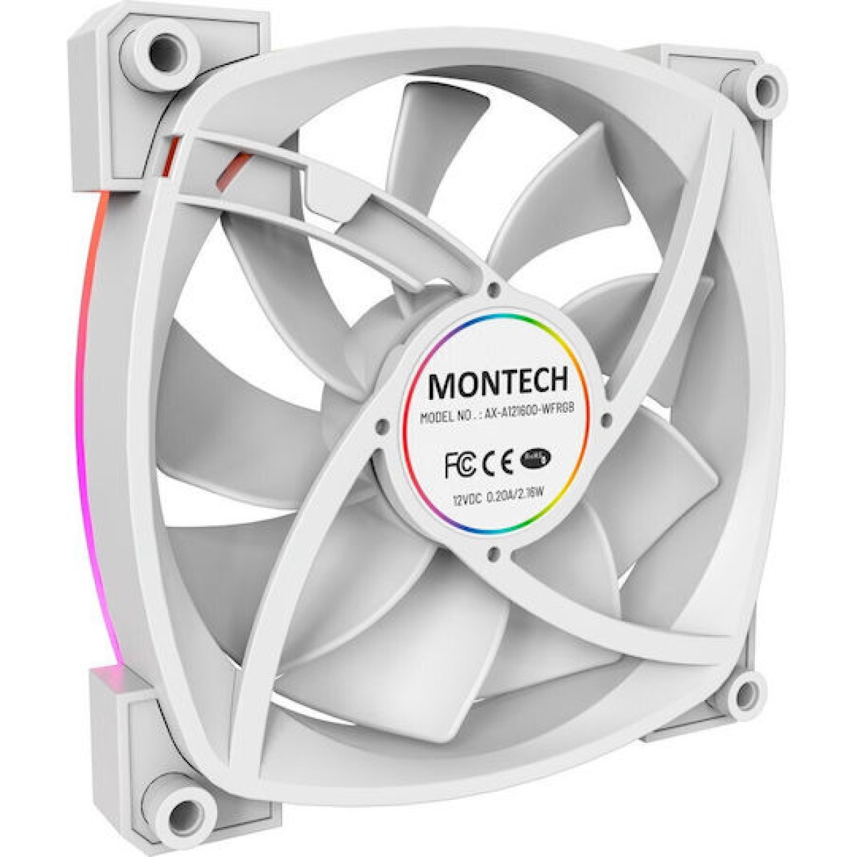 Montech Case Fan 120mm με ARGB Φωτισμό και Σύνδεση 4-Pin PWM 3τμχ Λευκό