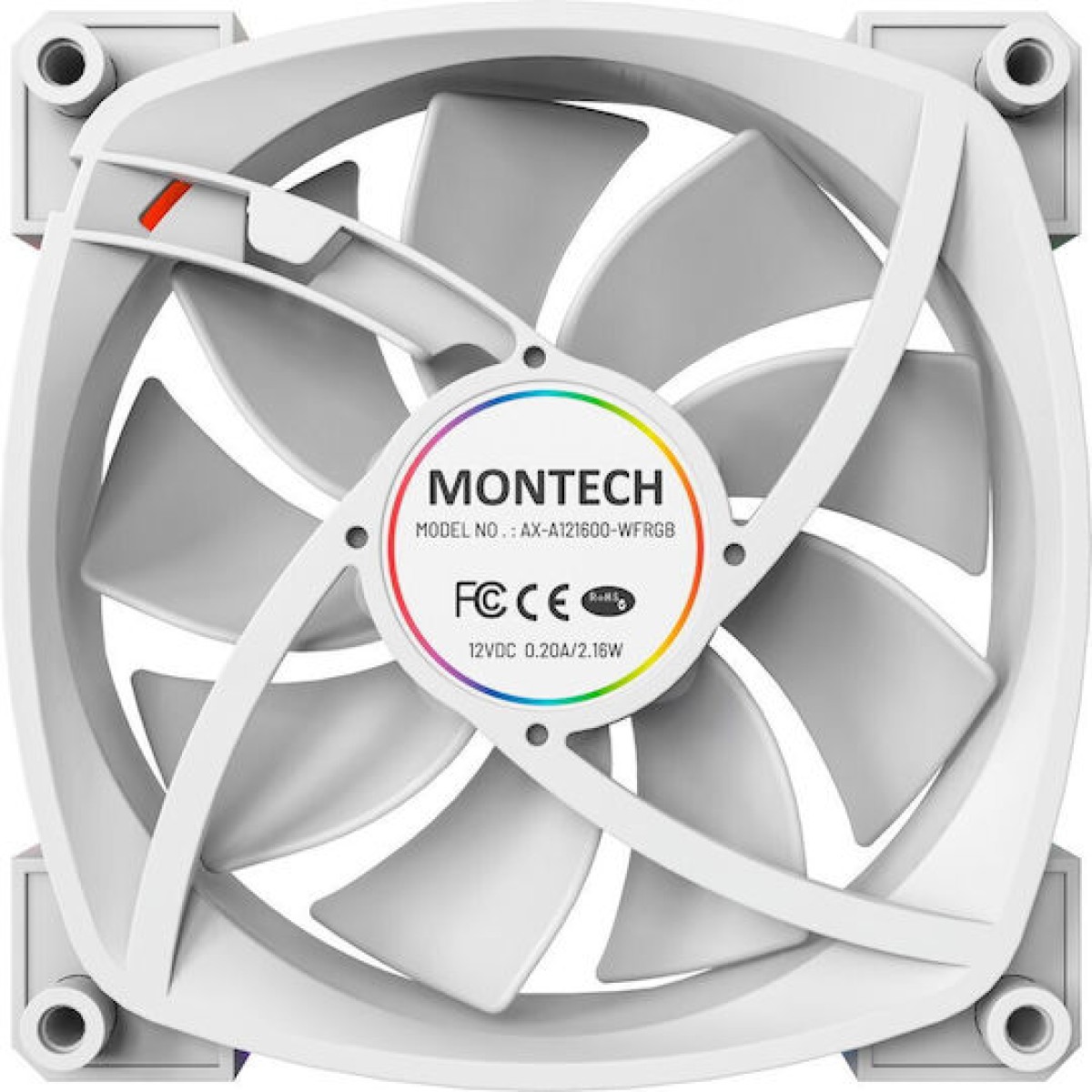 Montech Case Fan 120mm με ARGB Φωτισμό και Σύνδεση 4-Pin PWM 3τμχ Λευκό