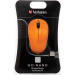 Verbatim Go Nano Wireless Mouse Volcanic Orange      49045