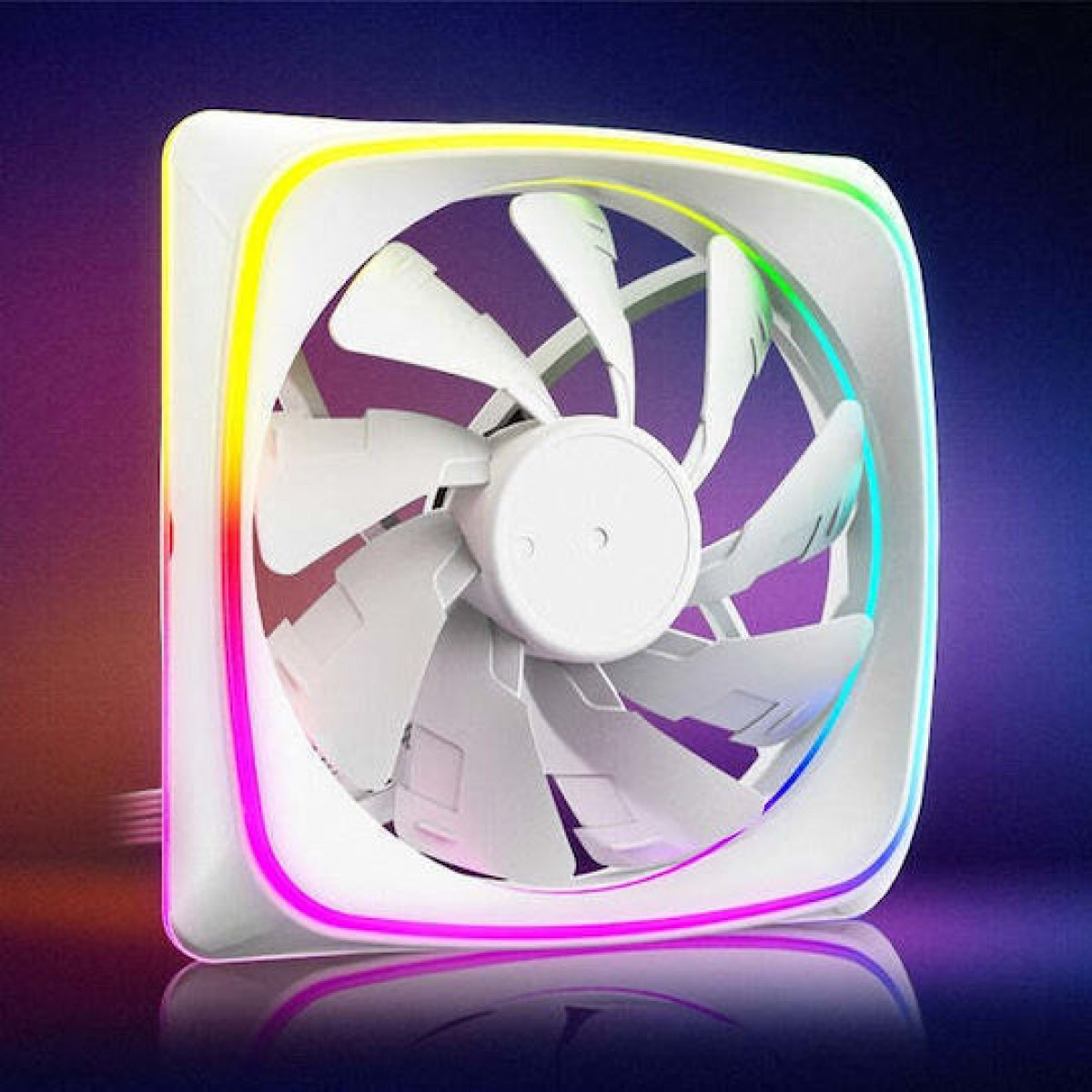 Sharkoon Shark Lights RGB PWM Case Fan 120mm με Σύνδεση 4-Pin Λευκό