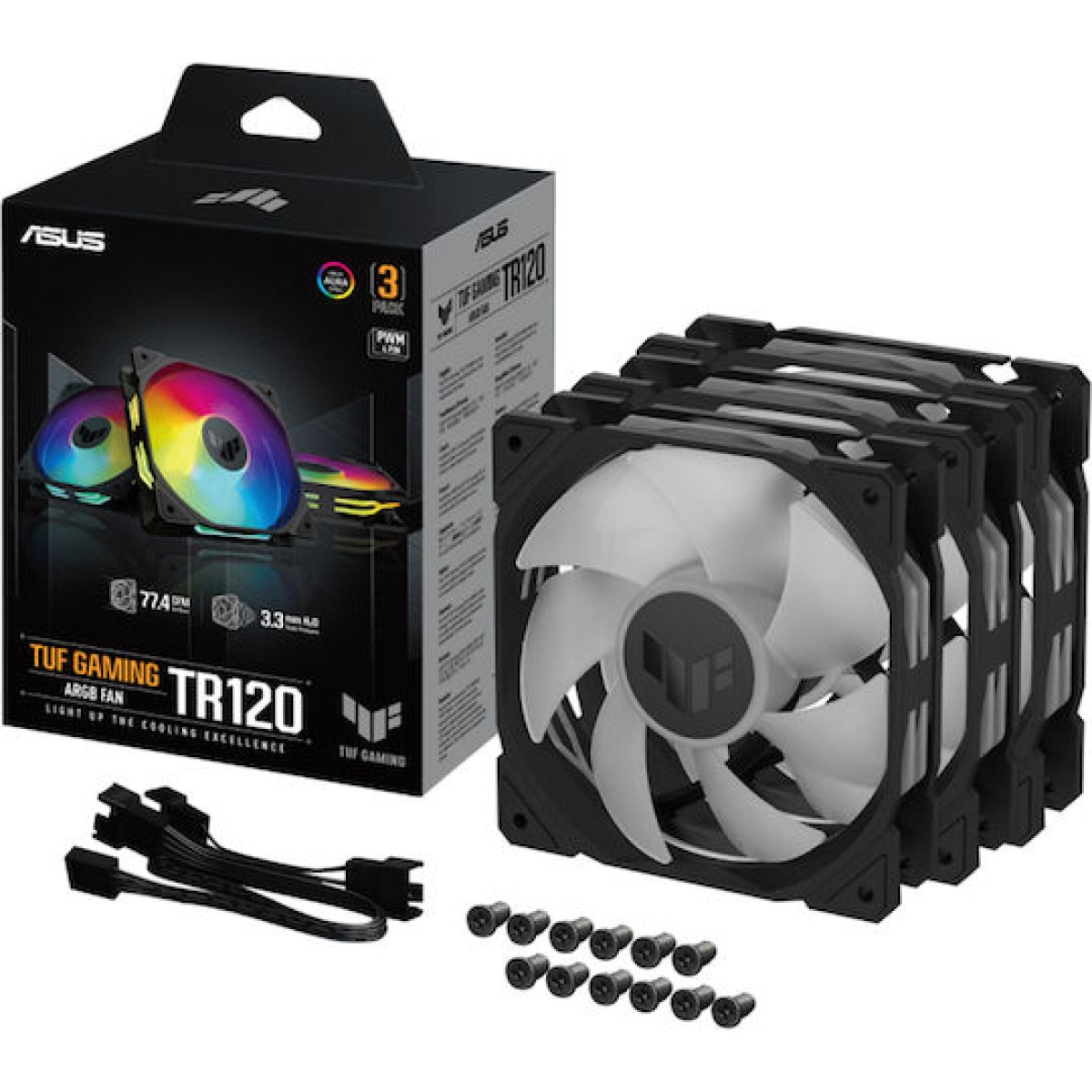 Asus TUF Gaming TR120 ARGB Case Fan με Σύνδεση 4-Pin PWM 3τμχ