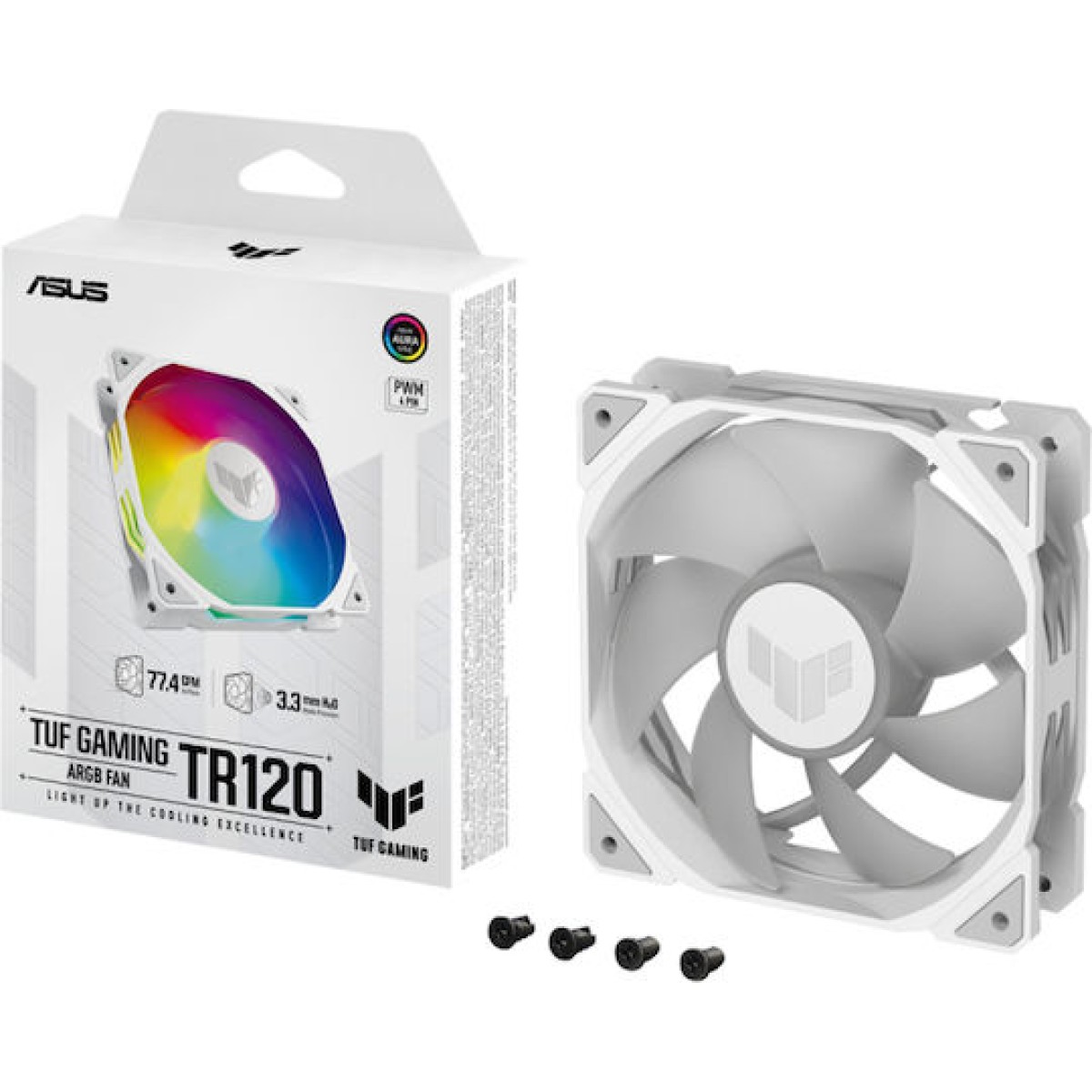 Asus TUF Gaming TR120 ARGB Case Fan με Σύνδεση 4-Pin PWM Λευκό