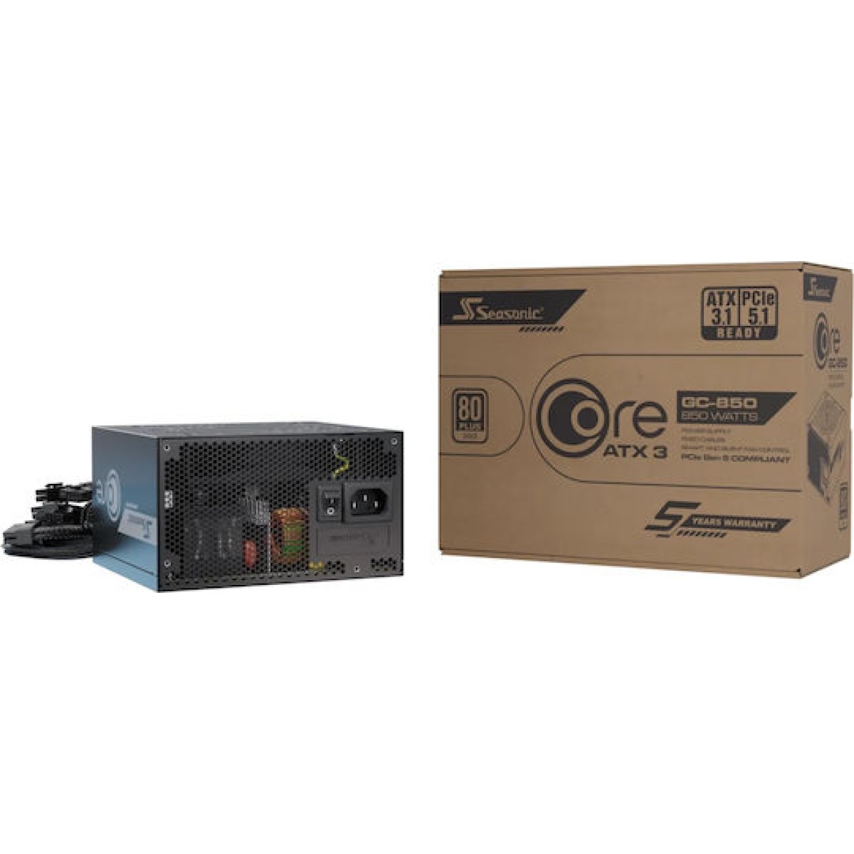CORE GC-850 ATX3.1 (schwarz, 1x 12-Pin High Power GPU, 3x PCIe, 850 Watt)