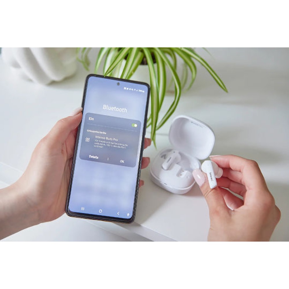 Intenso T502HAE In-ear Bluetooth Handsfree Ακουστικά με Θήκη Φόρτισης Λευκά