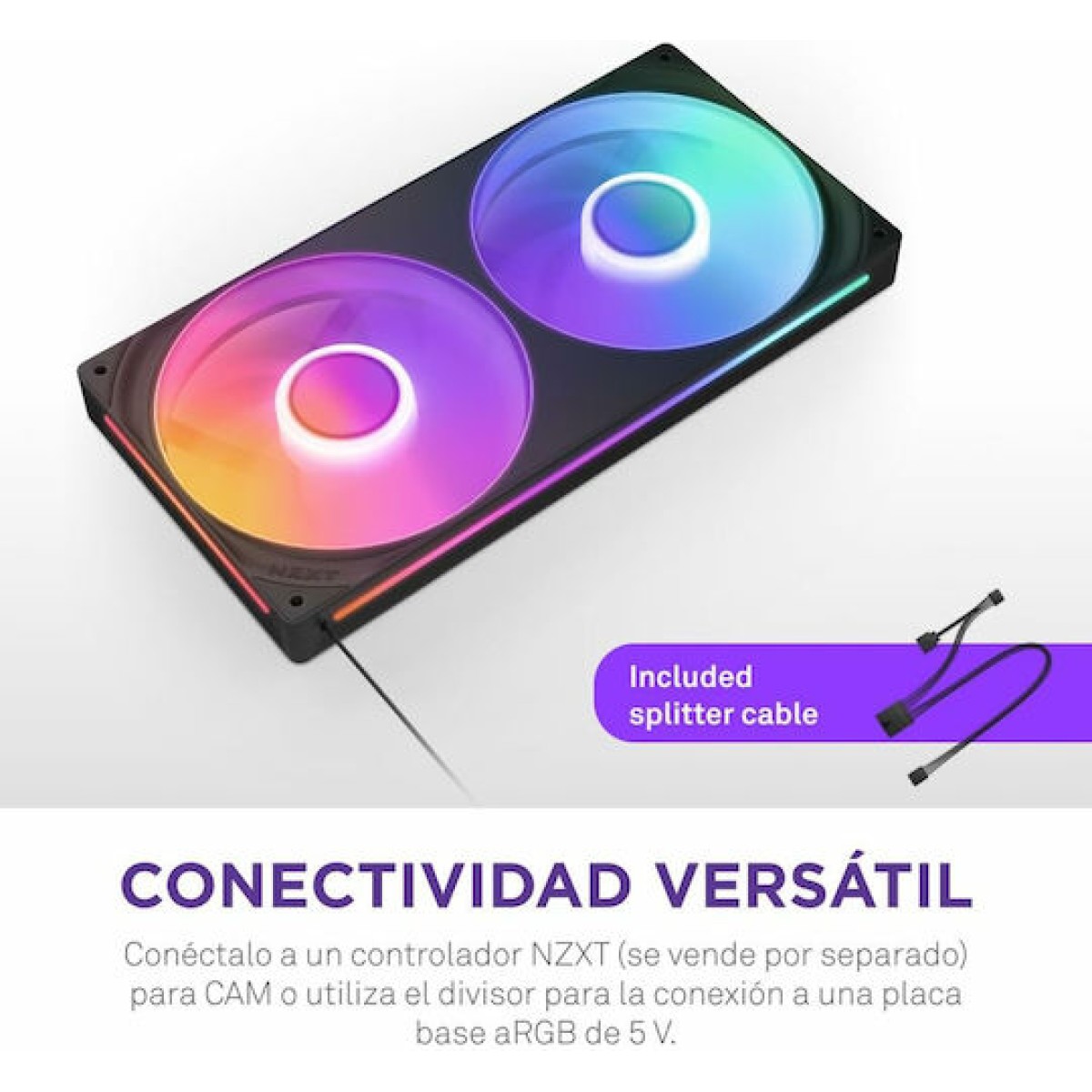 NZXT F280 RGB Core Case Fan με Σύνδεση 4-Pin PWM / 4-pin NZXT RGB