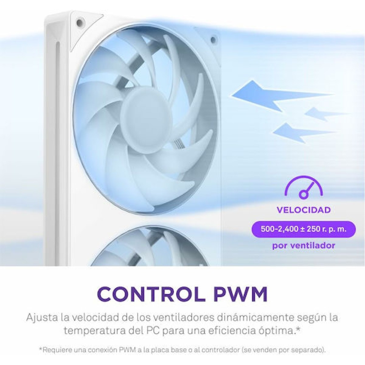 NZXT RF-U24HF-W1 Case Fan 240mm με ARGB Φωτισμό και Σύνδεση 4-Pin PWM / 4-pin NZXT RGB Λευκό