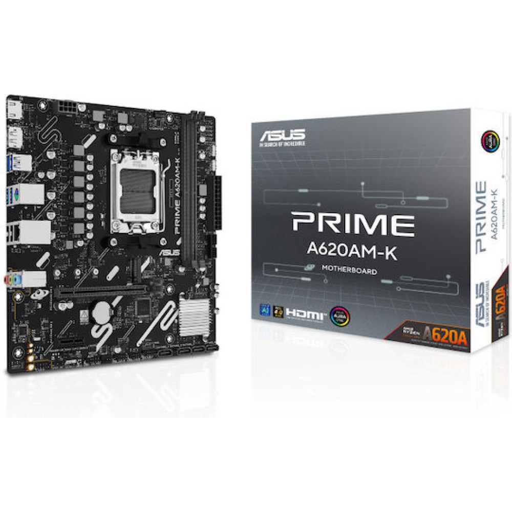 Asus Prime A620AM-K Motherboard Micro ATX με AMD AM5 Socket 90MB1GX0-M0EAY0