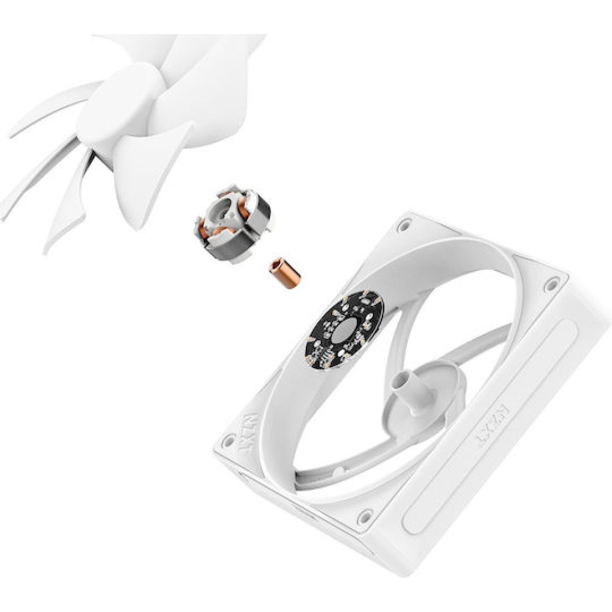 NZXT F120P Case Fan με Λευκό Φωτισμό και Σύνδεση 4-Pin PWM Λευκό