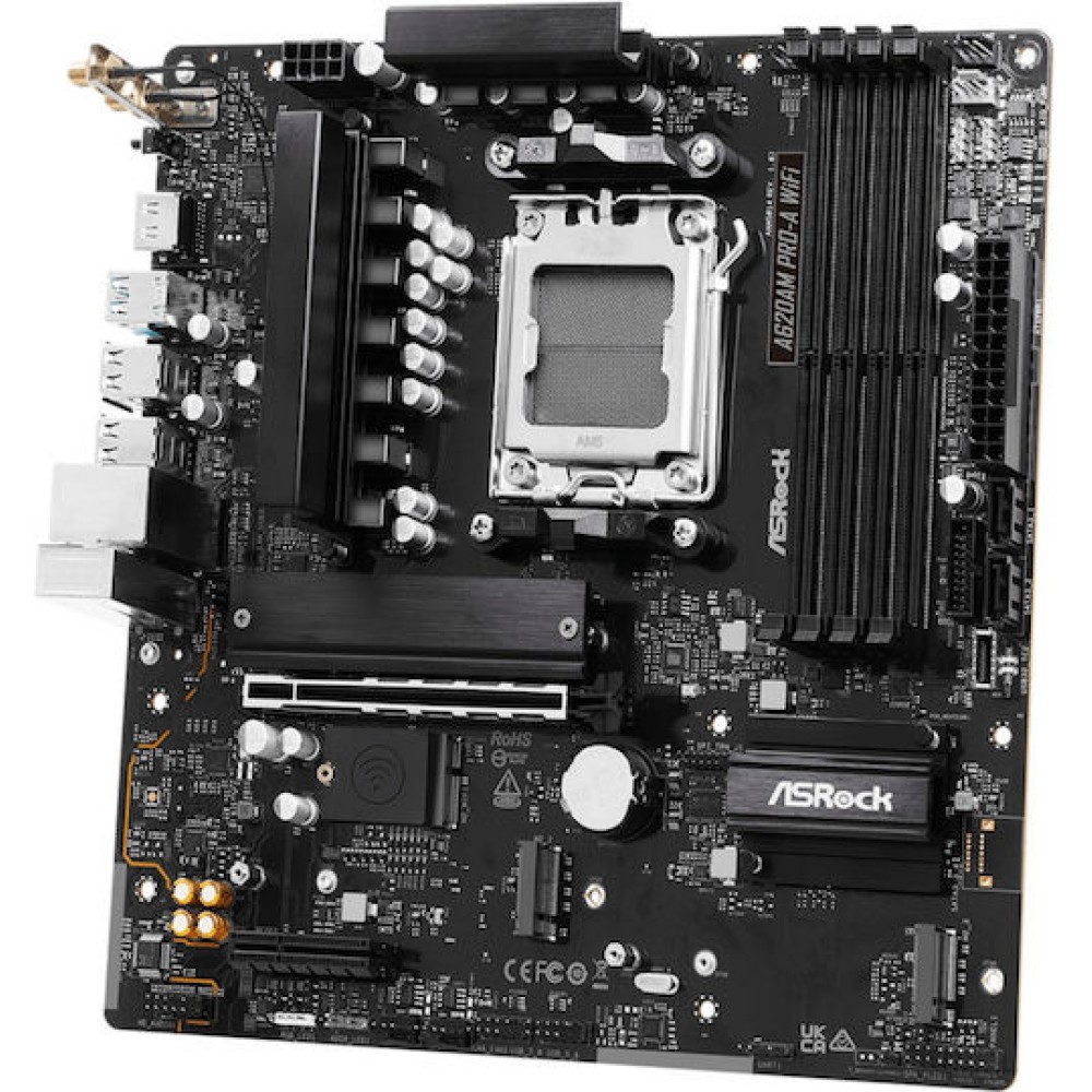 ASRock A620AM Pro-A WiFi Motherboard Micro ATX με AMD AM5 Socket 90-MXBSY-A0UAYZ