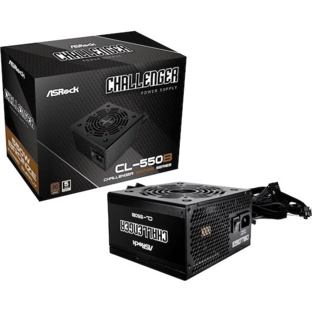 ASRock Challenger CL-550B 550W Μαύρο Τροφοδοτικό Υπολογιστή Full Wired 80 Plus Bronze