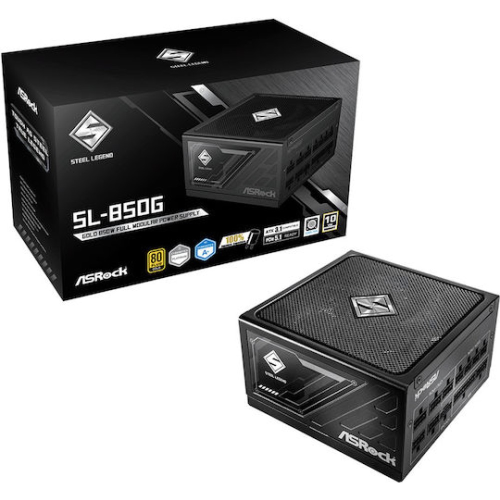 ASRock Steel Legend SL-850G 850W Γκρι Τροφοδοτικό Υπολογιστή Full Modular 80 Plus Gold