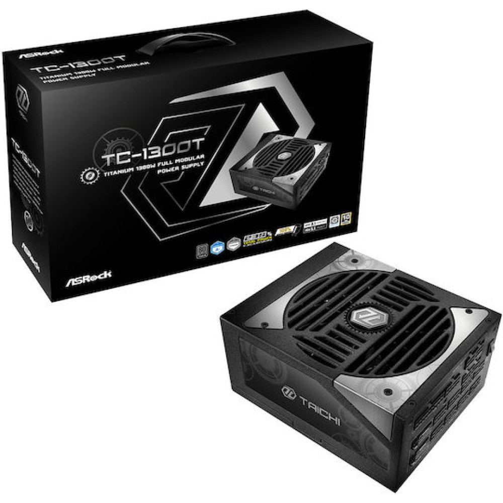ASRock Taichi TC-1300T 1300W Μαύρο Τροφοδοτικό Υπολογιστή Full Modular 80 Plus Titanium