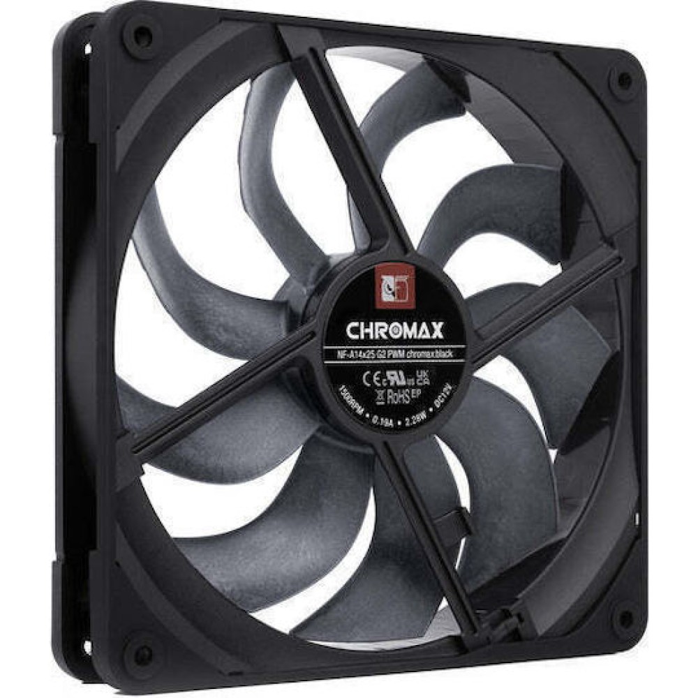 Noctua NF-A14x25 G2 PWM Case Fan 140mm με Χωρίς Led Φωτισμό και Σύνδεση 4-Pin chromax.Black