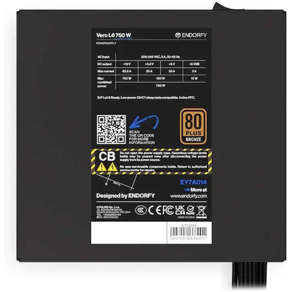 Vero L6 750 W (schwarz, 1x 12-Pin High Power GPU, 2x PCIe, 750 Watt)