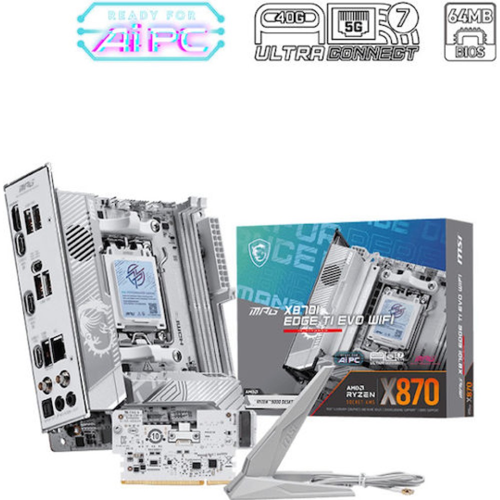 MSI MPG X870I EDGE TI EVO WIFI Motherboard Mini ITX με AMD AM5 Socket 7E50-001R