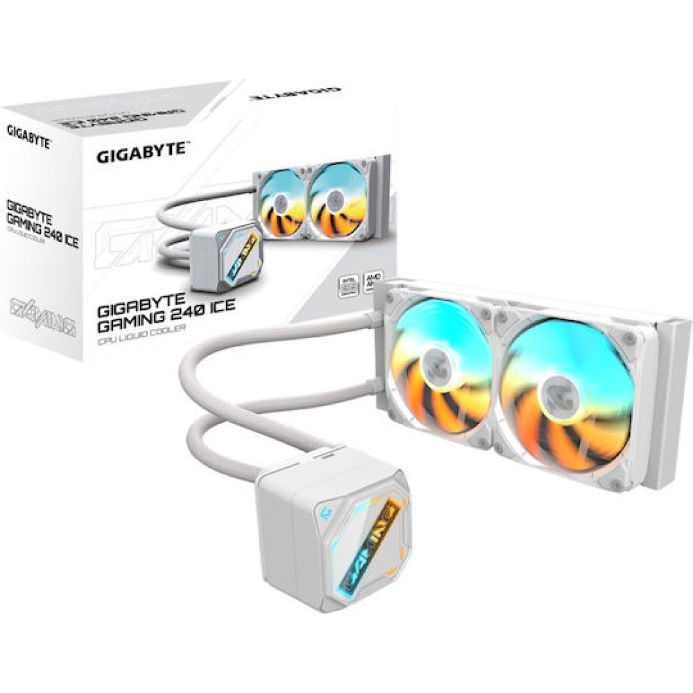 Gigabyte GAMING 240 ICE Υδρόψυξη AIO CPU με 2 Ανεμιστήρες 120mm Λευκή