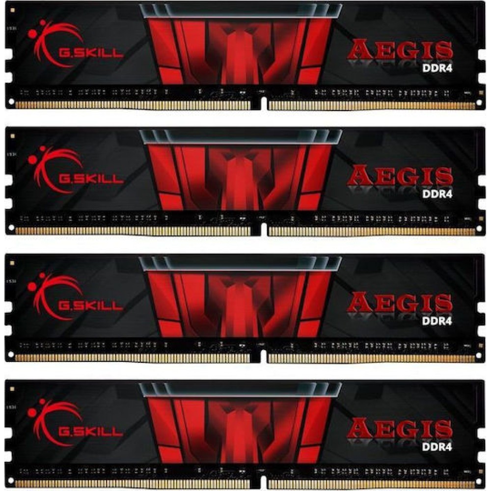 G.Skill Aegis DDR4 DDR4 64GB RAM με 4x16GB Modules και Ταχύτητα 3200 για Desktop