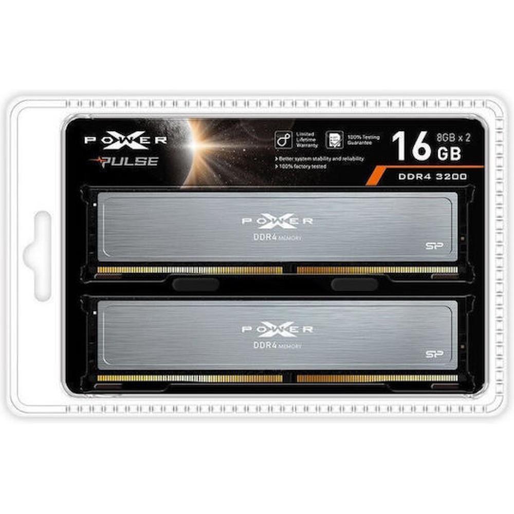 Silicon Power XPower Pulse DDR4 16GB RAM με 2x8GB Modules και Ταχύτητα 3200 για Desktop
